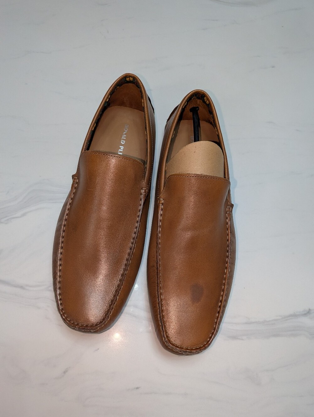 Donald Pliner $275 VIC-61 Men's Brown Leather Slip-On Loafer Square Toe 10 M